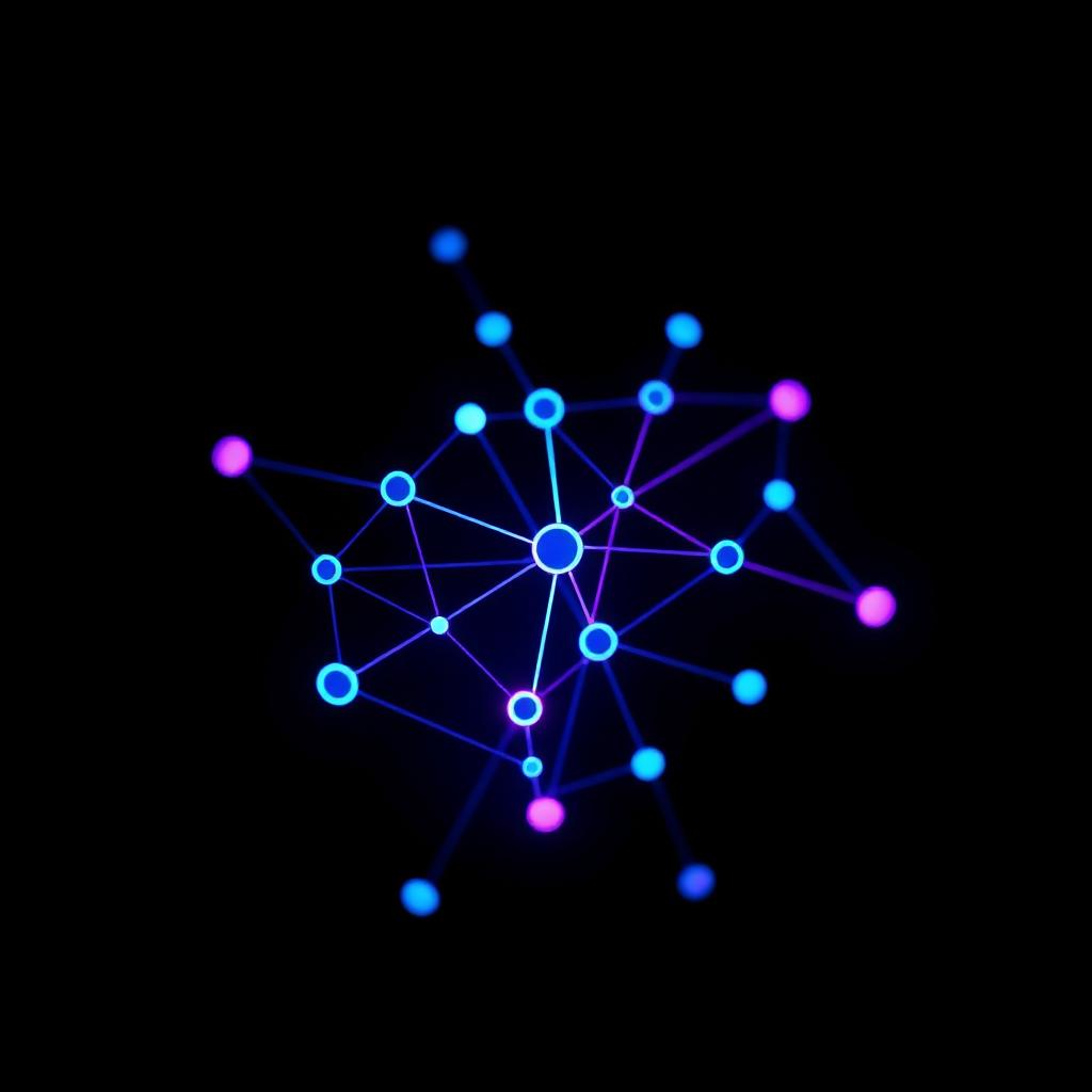 Abstract automation node graph illustration