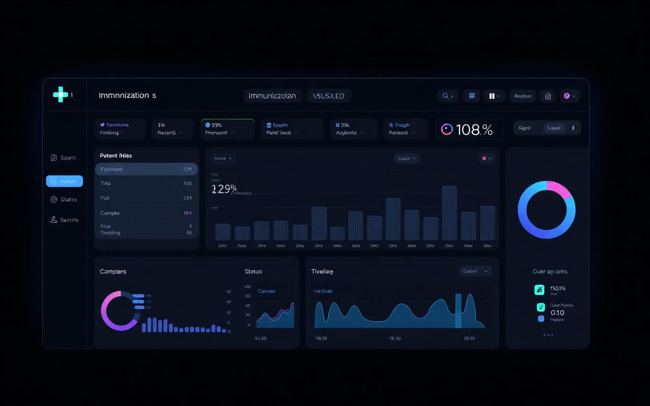 Health ImmuData — AI-Powered Immunization Data Solution interface mockup
